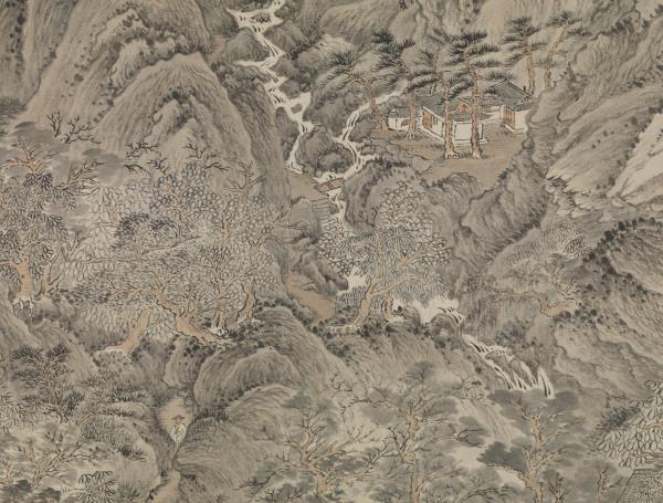 清王時敏倣王蒙山水　軸