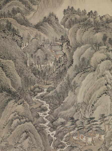 清王時敏倣王蒙山水　軸