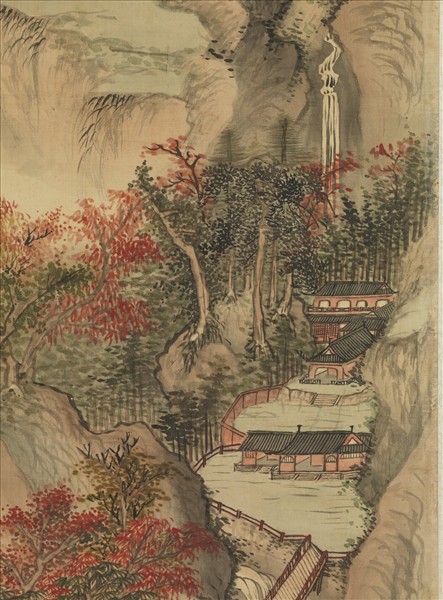 清王鑑倣王蒙秋山圖　軸