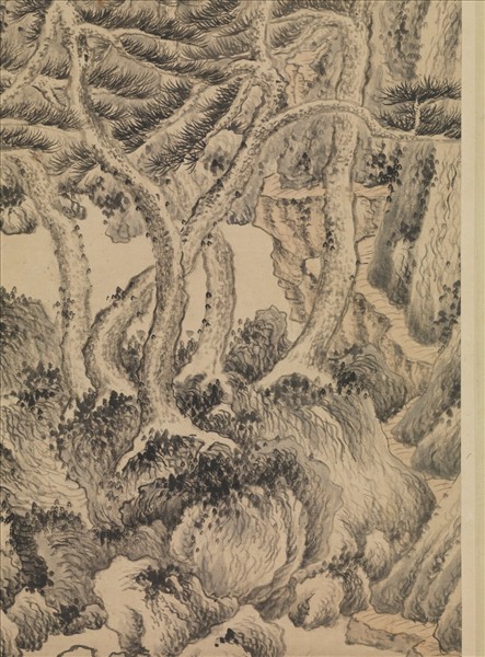 清王鑑臨王蒙松陰丘壑　軸