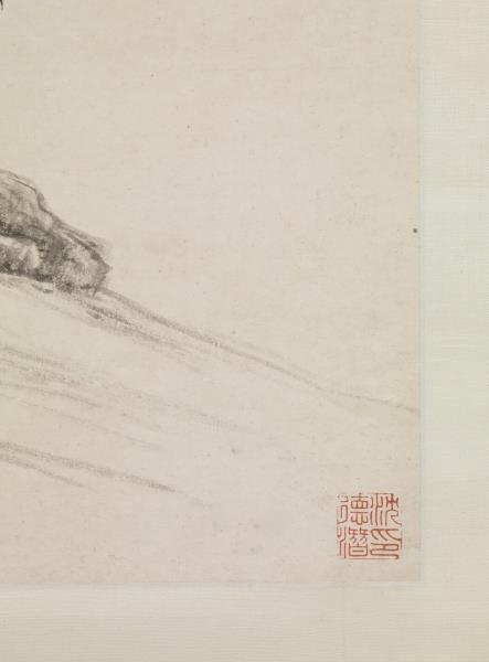 清王鑑倣倪瓚山水　軸