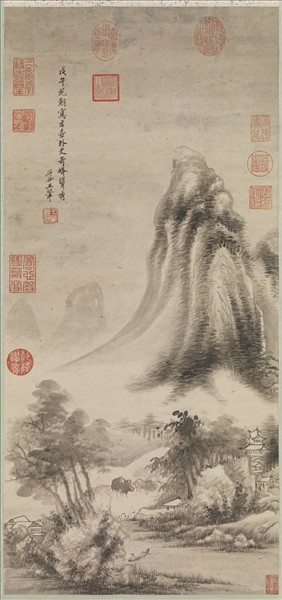 清王翬畫奇峰聳秀　軸