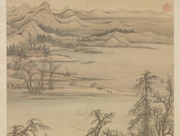 清王翬平林散牧圖　軸