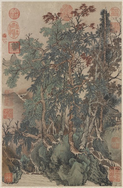 清王翬秋林圖　軸