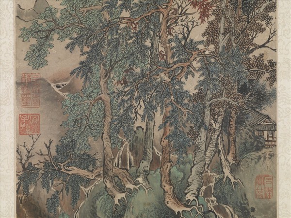 清王翬秋林圖　軸