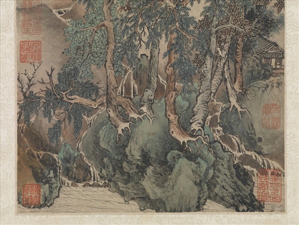 清王翬秋林圖　軸