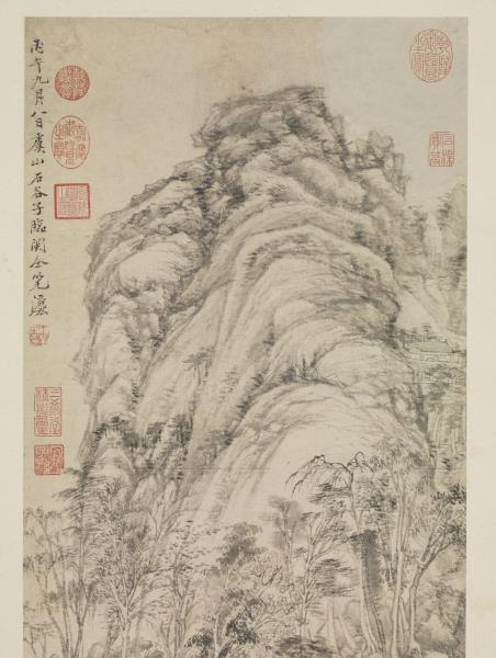 清王翬臨關仝山水　軸