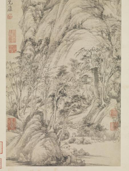 清王翬臨關仝山水　軸