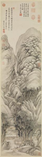 清王翬倣巨然夏山圖　軸