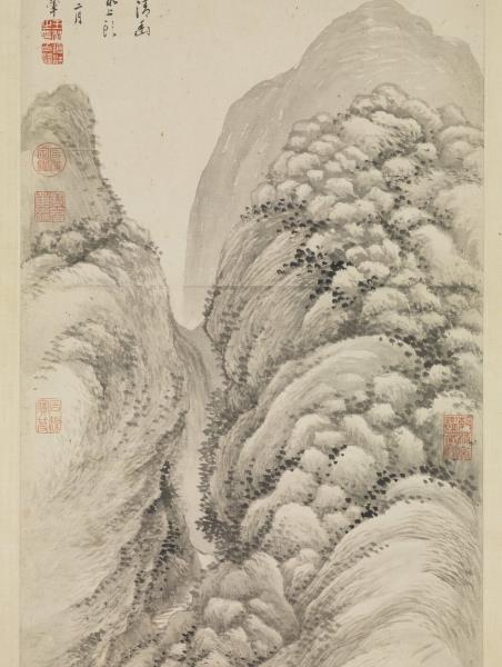 清王翬倣巨然夏山圖　軸