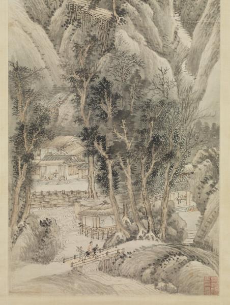 清王翬倣巨然夏山圖　軸