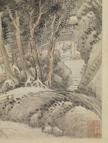 清王翬倣巨然夏山圖　軸