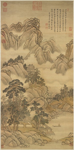 清王翬臨許道寧山水　軸