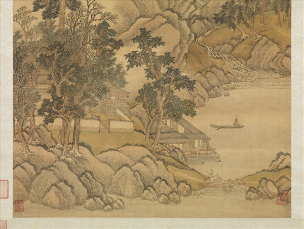 清王翬臨許道寧山水　軸