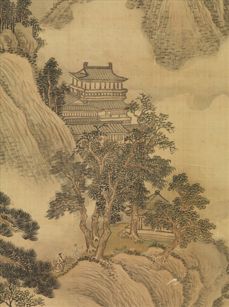 清王翬臨許道寧山水　軸