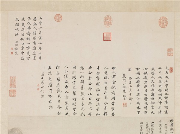 清王翬倣王蒙夏山讀書圖　軸