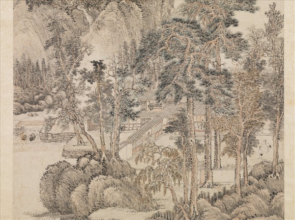 清王翬倣王蒙秋山讀書圖　軸