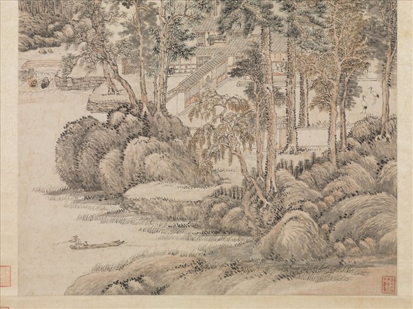 清王翬倣王蒙秋山讀書圖　軸