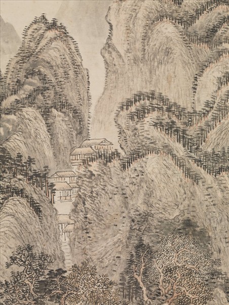 清王翬倣王蒙秋山讀書圖　軸