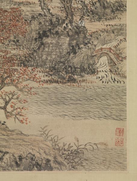 清王翬畫溪山紅樹　軸