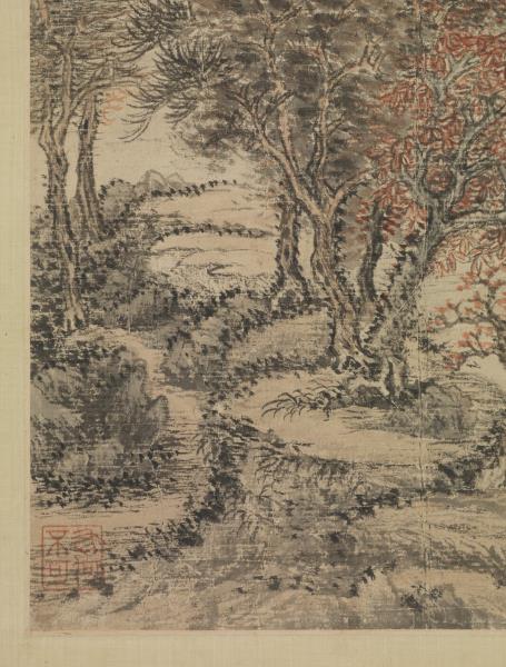 清王翬畫溪山紅樹　軸