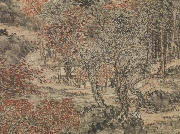 清王翬畫溪山紅樹　軸