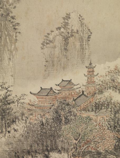 清王翬畫溪山紅樹　軸