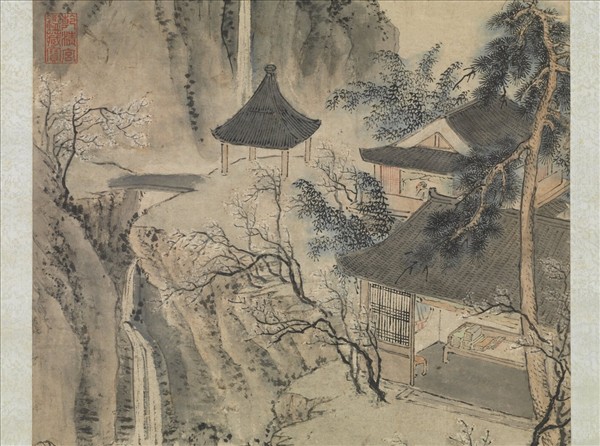 明尤求書閣早梅　軸