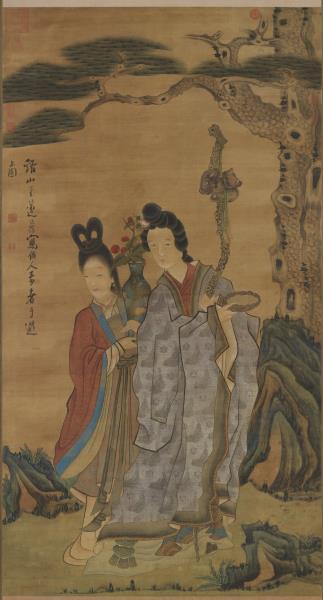 明陳洪綬仙人獻壽圖　軸