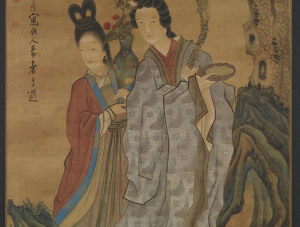 明陳洪綬仙人獻壽圖　軸