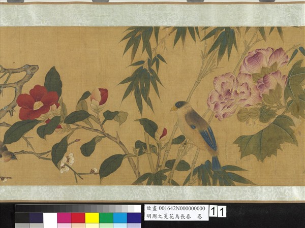 明周之冕花鳥長春　卷