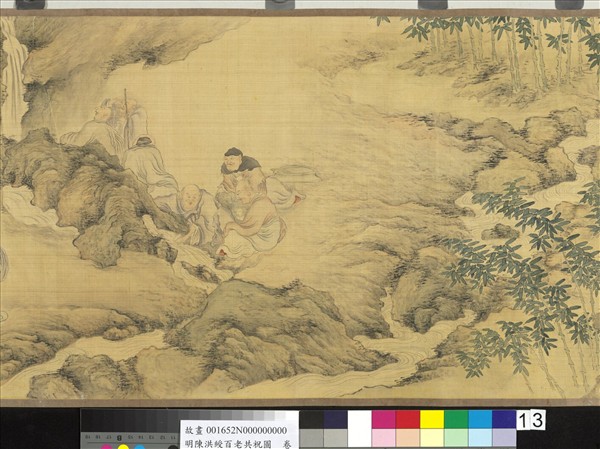 明陳洪綬百老共祝圖　卷