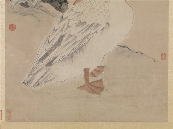 明沈周花下睡鵝　軸