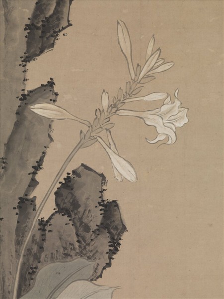 明沈周花下睡鵝　軸