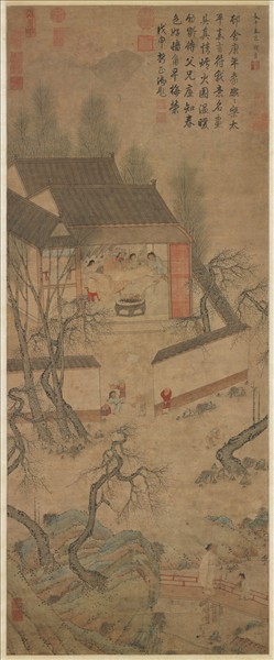 明錢貢太平春色　軸