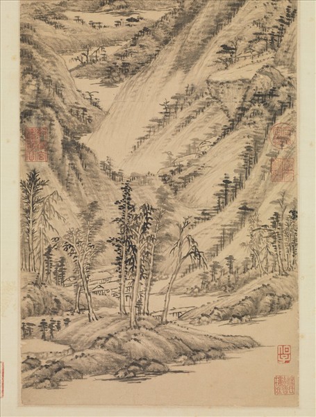 清王時敏倣黃公望浮嵐暖翠圖　軸