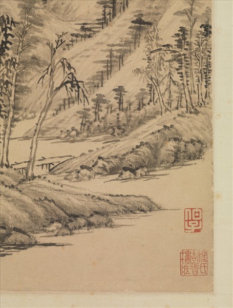 清王時敏倣黃公望浮嵐暖翠圖　軸