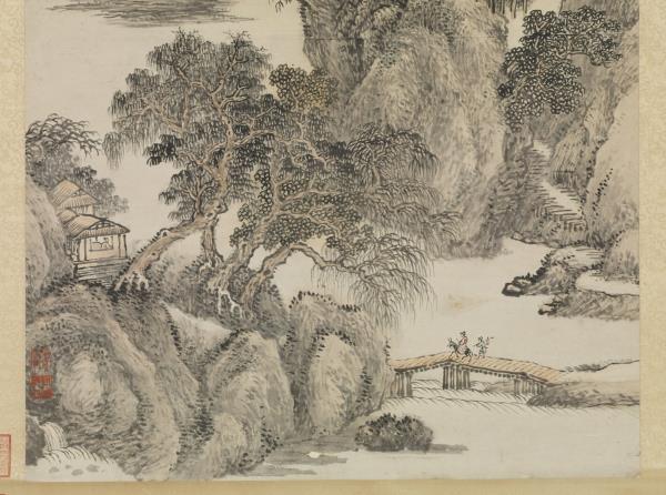 清王翬畫孟浩然詩意　軸