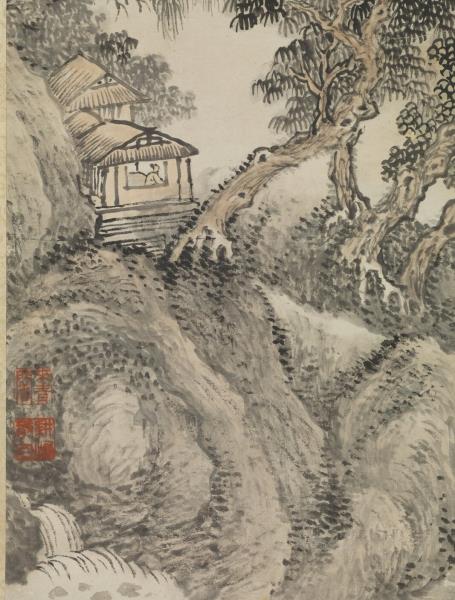 清王翬畫孟浩然詩意　軸