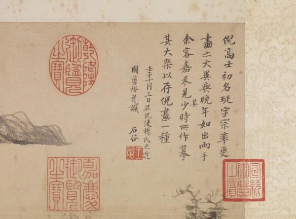 清王翬倣倪瓚畫山水　軸