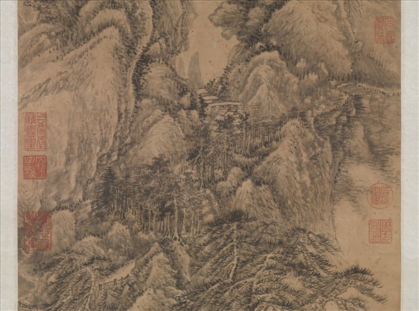 清王翬畫萬壑松風　軸