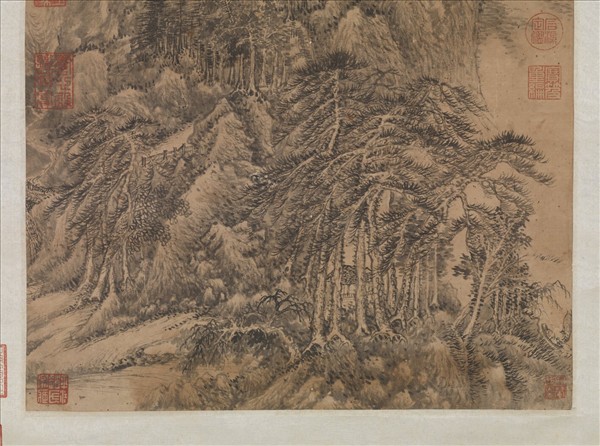 清王翬畫萬壑松風　軸