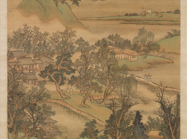 清王翬仿趙大年湖山春曉　軸