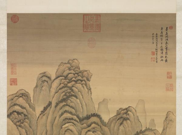 清王翬瀟湘聽雨圖　軸