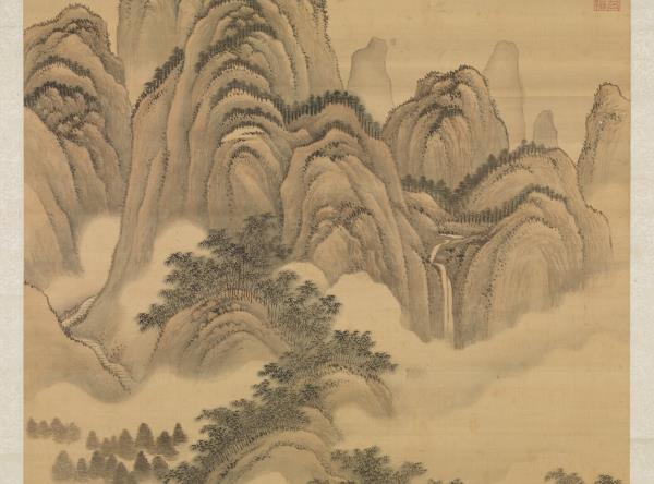 清王翬瀟湘聽雨圖　軸