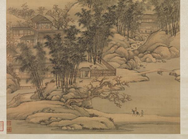 清王翬瀟湘聽雨圖　軸