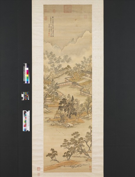 清王翬水村圖　軸