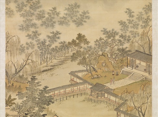 清王翬水村圖　軸