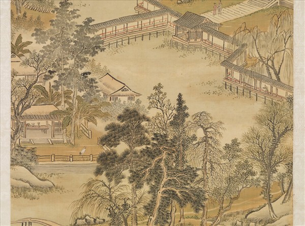 清王翬水村圖　軸