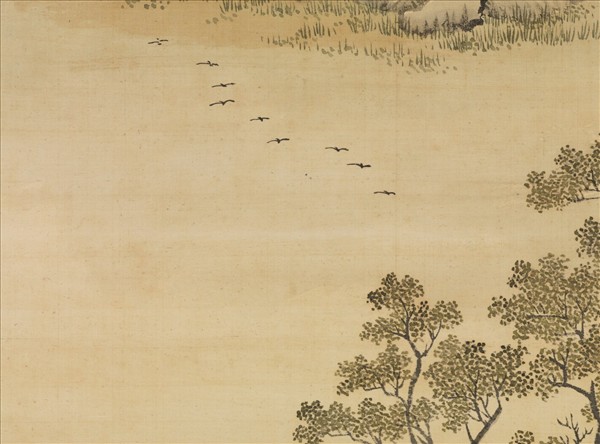 清王翬水村圖　軸